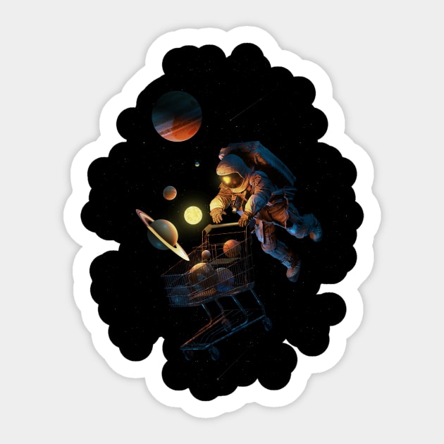 Space Cart Sticker by nicebleed